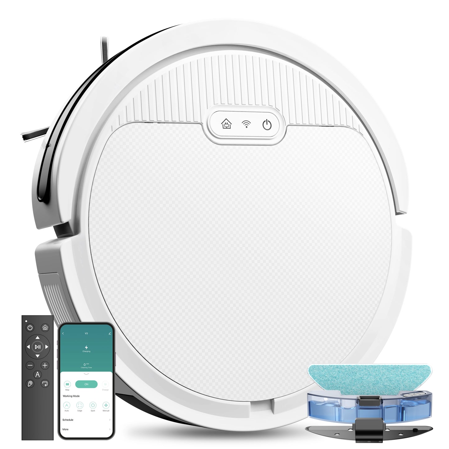 Robot Vacuum And Mop, 3 In 1 Combo Cleaner For Home With Pet Hair