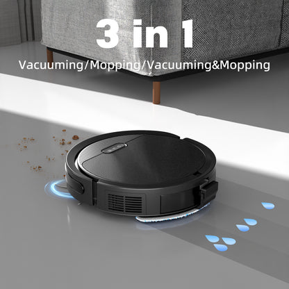 Robot Vacuum And Mop, 3 In 1 Combo Cleaner For Home With Pet Hair