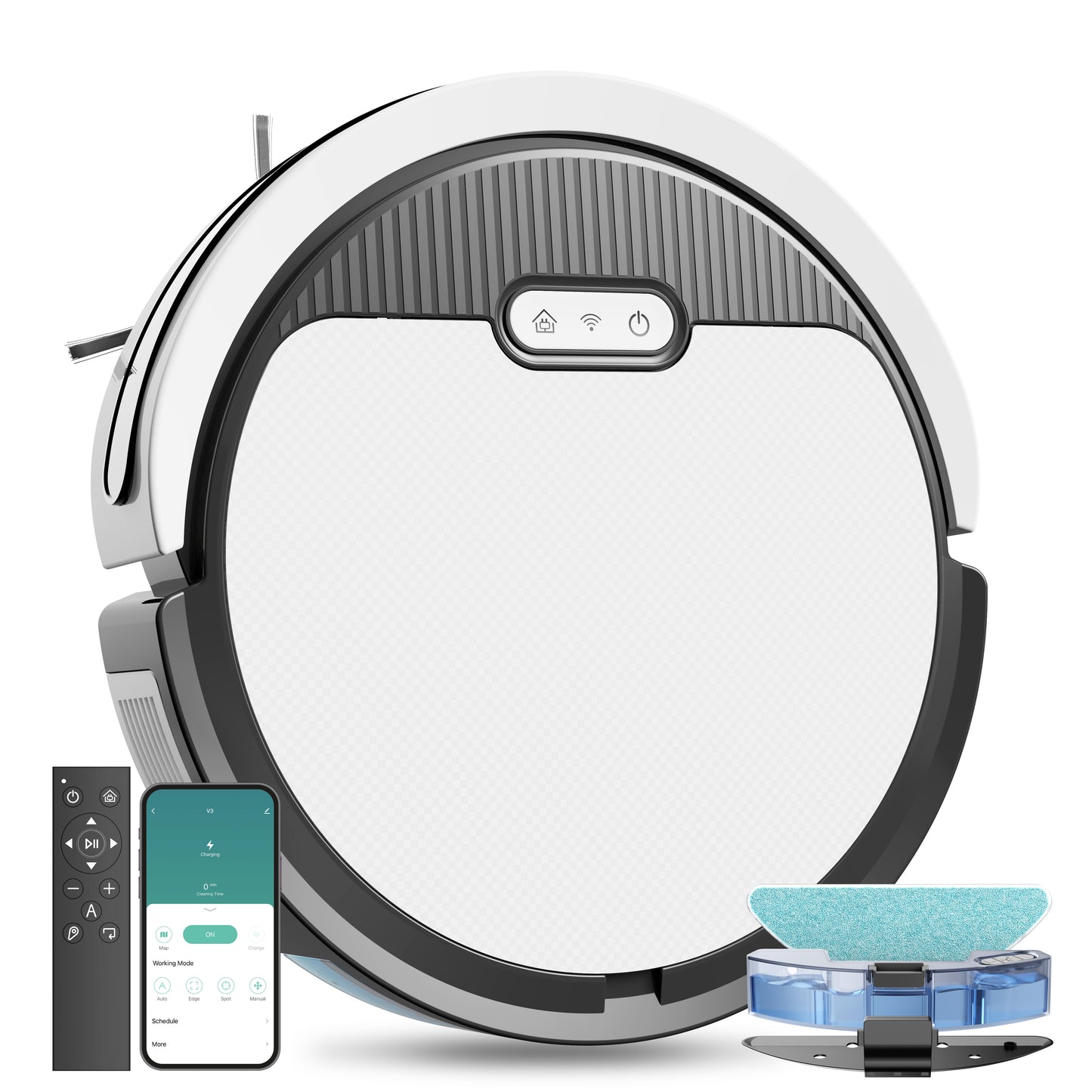 Robot Vacuum And Mop, 3 In 1 Combo Cleaner For Home With Pet Hair